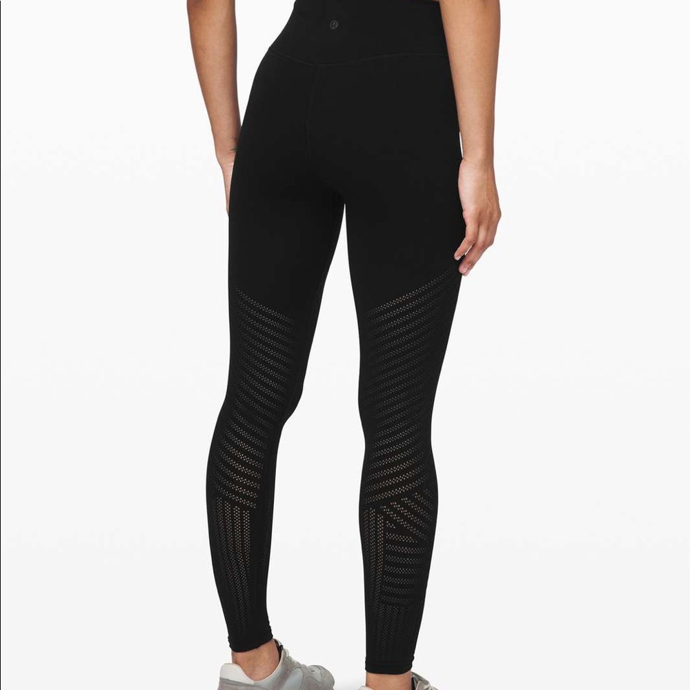 Barre3 x Lululemon Black Mesh Leggings size 8